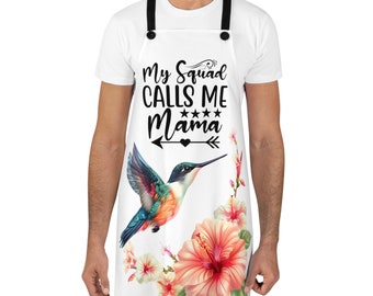 Mi escuadrón me llama mamá colibrí floral Delantal (AOP)