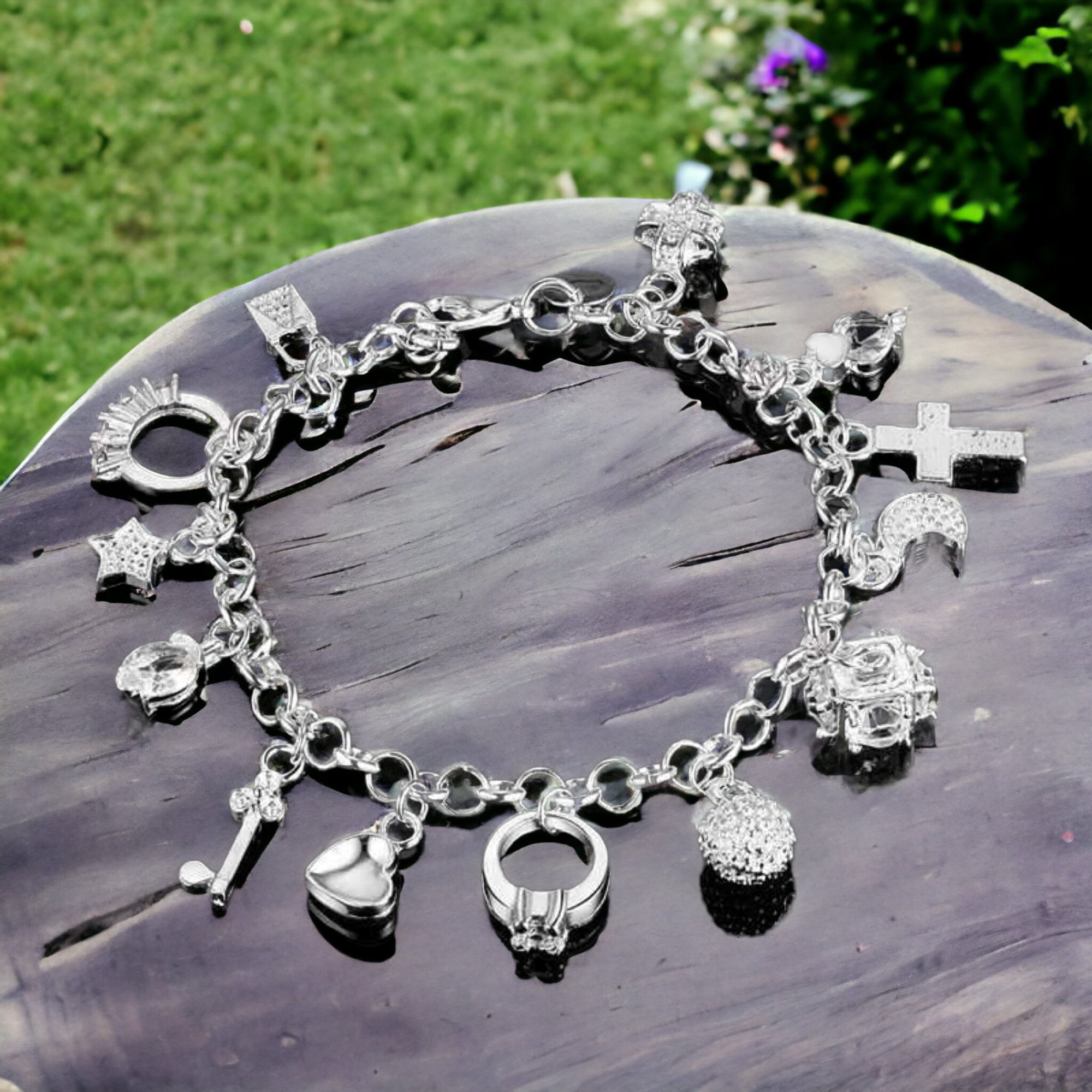 Silver Pendant Charm Bracelet 925 Sterling Silver Charm Etsy UK