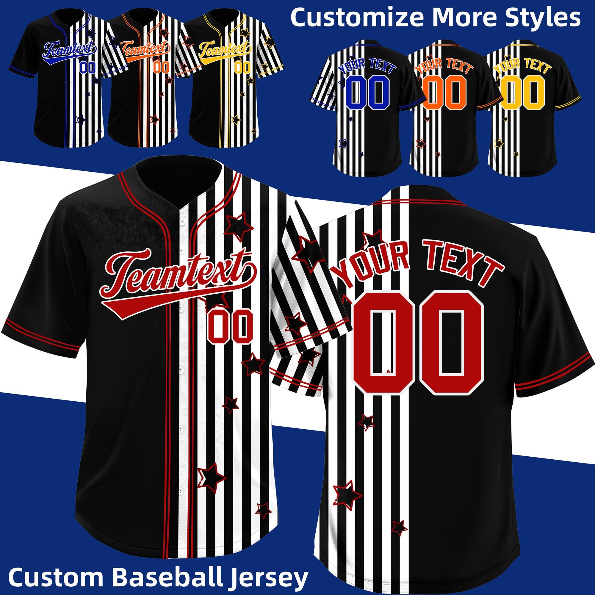 Youth, adult custom baseball jersey with name, number, ideal for sports games, school events, team uniforms, festive party outfits