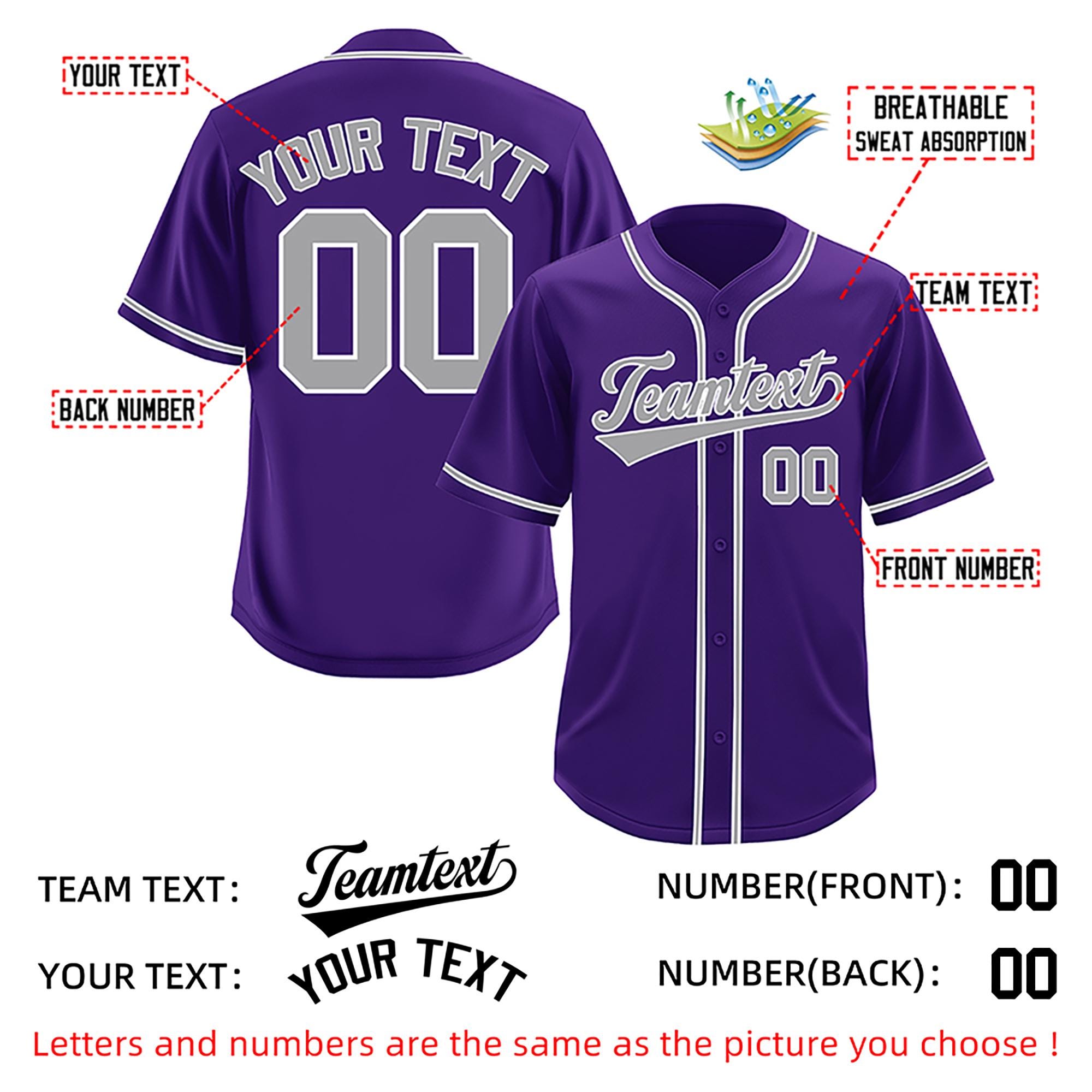 Custom Embroidered Baseball Jersey Personalized Team Logo