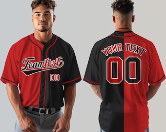 Custom Embroidered Split-Color Baseball Jersey: Personalized Team Design