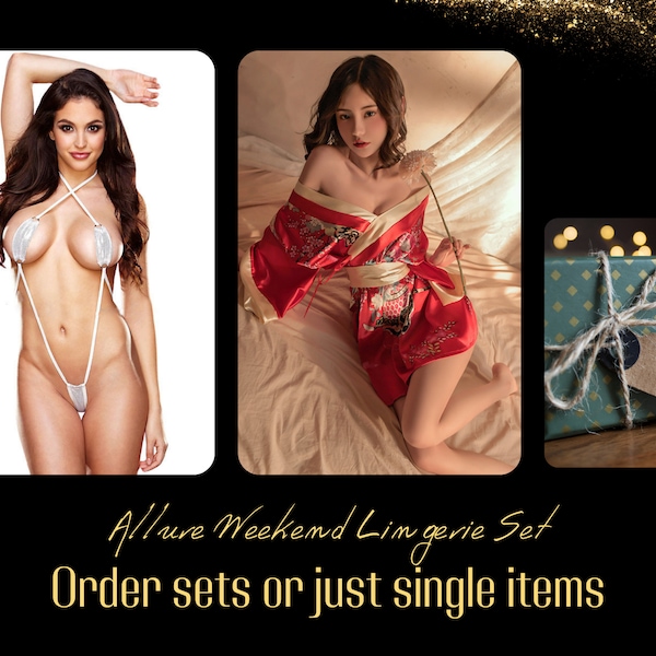 Sensual Uniform Tease & Roleplay Weekend Lingerie, Elegantly Encased in a Mystery Gift Box for her birthday gift, adult novelty gifts.