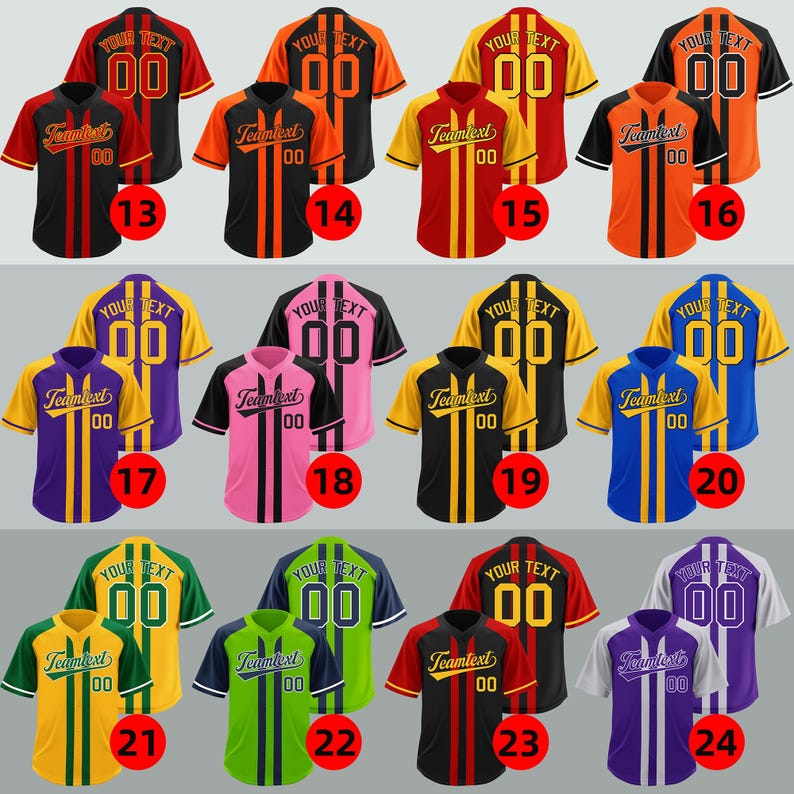 Custom Baseball Jersey: Personalized Team Uniforms - Etsy
