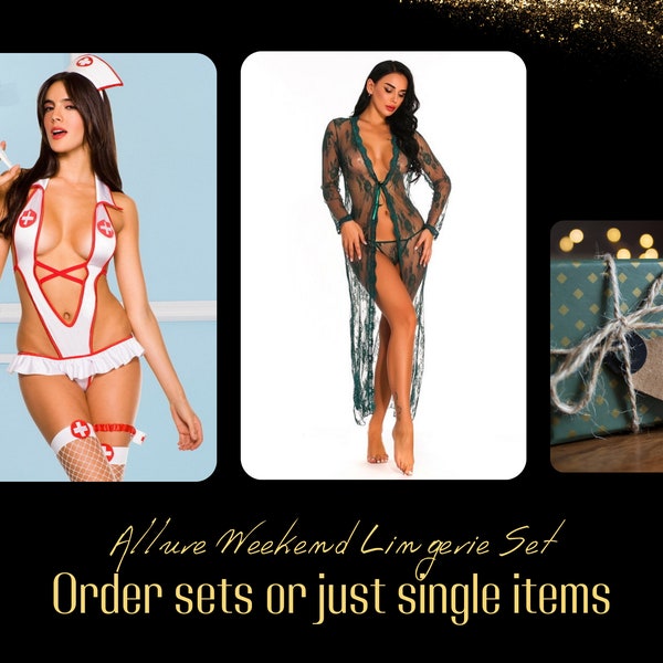 Weekend Mystery Lingerie Box: Lace & Sheer Nurse Roleplay Outfits , Curated Surprise Gift Set for her, Adult novelty gifts.
