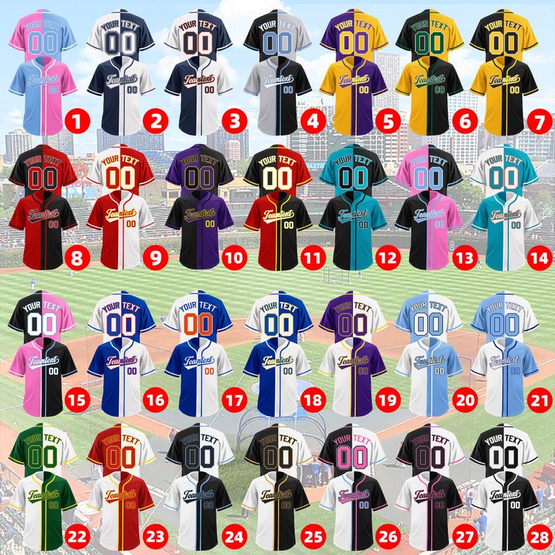 Custom Embroidered Split-color Baseball Jersey: Personalized Team ...