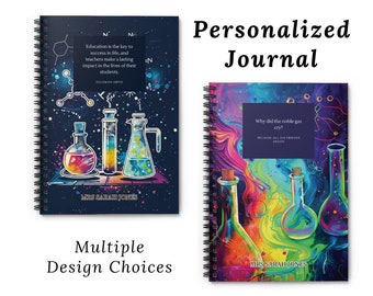 Personalized Chemistry Teacher spiral journal with ruled lines - Teacher Appreciation Gift, Best Science Chem Teacher in the World Notebook