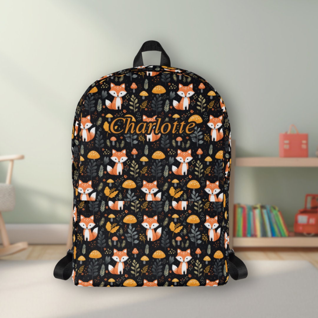 nine-tailed fox Bunny Backpack for Girls,Cute Backpack Little Girl  Kindergarten Preschool Elementary School Bookbag Set (Only Backpack Blue)