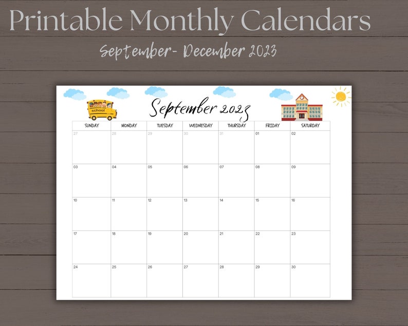 Digital 2023 Monthly Planner Printable Calendars for Kids - Etsy