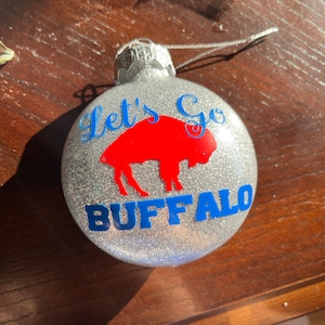 Buffalo bills glittered Christmas ornament