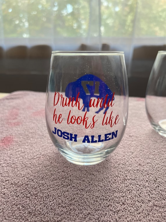 Buffalo bills stemless wineglass