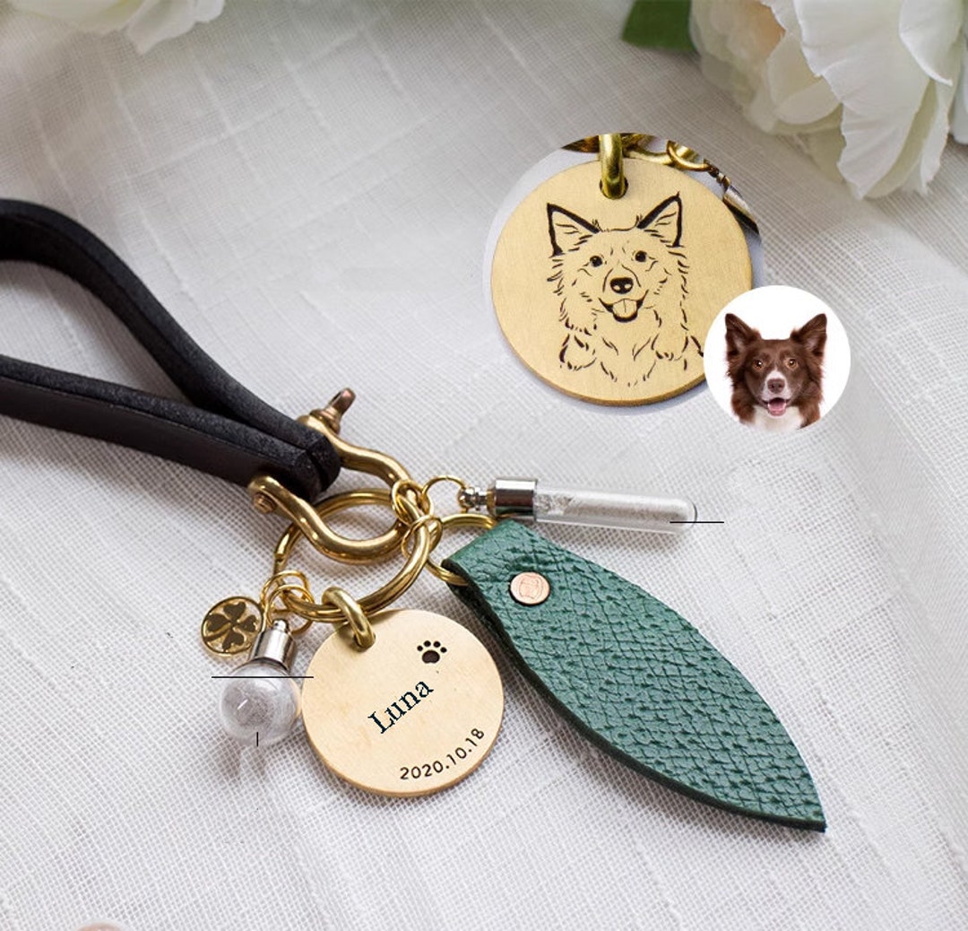 Custom Pet Ashes Key Chain Pet Urn Keychain Dog Ashes Etsy