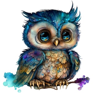 Blue Owl Diamond Painting