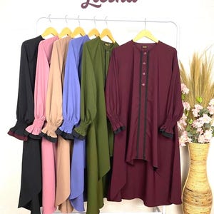 shirt dress long sleeve trendy islamic tops shirts and tunics Summer Casual O-Neck Tunics Floral Print Long Sleeve Tops Muslim Women Tops Blouse - Muslim Dress and Islamic Clothing price
