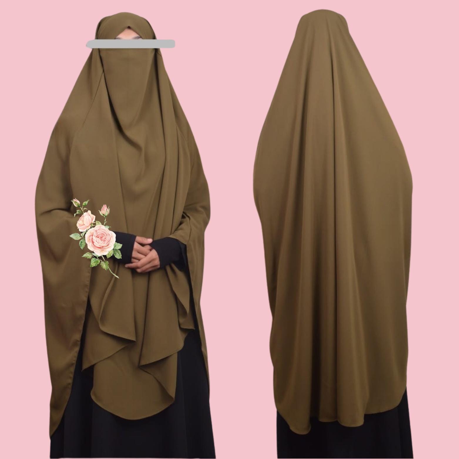 Best Seller! Quality French Khimar (convert to Niqab) Teen-adult
