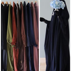 Overhead / Einteilige Französische Khimar Konvertieren zu Niqab Muslimischen Gebets Outfit/Islamische Kleidung/Bescheidene Kleidung/Saudi Abaya Alle Größe VIELE FARBEN Hasna