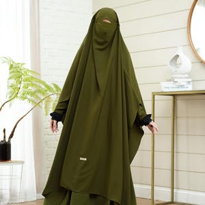 Lightweight 2pc Modest Dress Set French Khimar (convert to Niqab ...