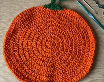 Crochet Pumpkin Placemat Pattern - Instant Download - video tutorial available