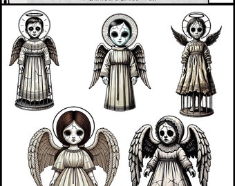 Haunted Santos Doll Vintage Halloween Sticker Sheet Holiday Sticker Sheet Halloween Stickers