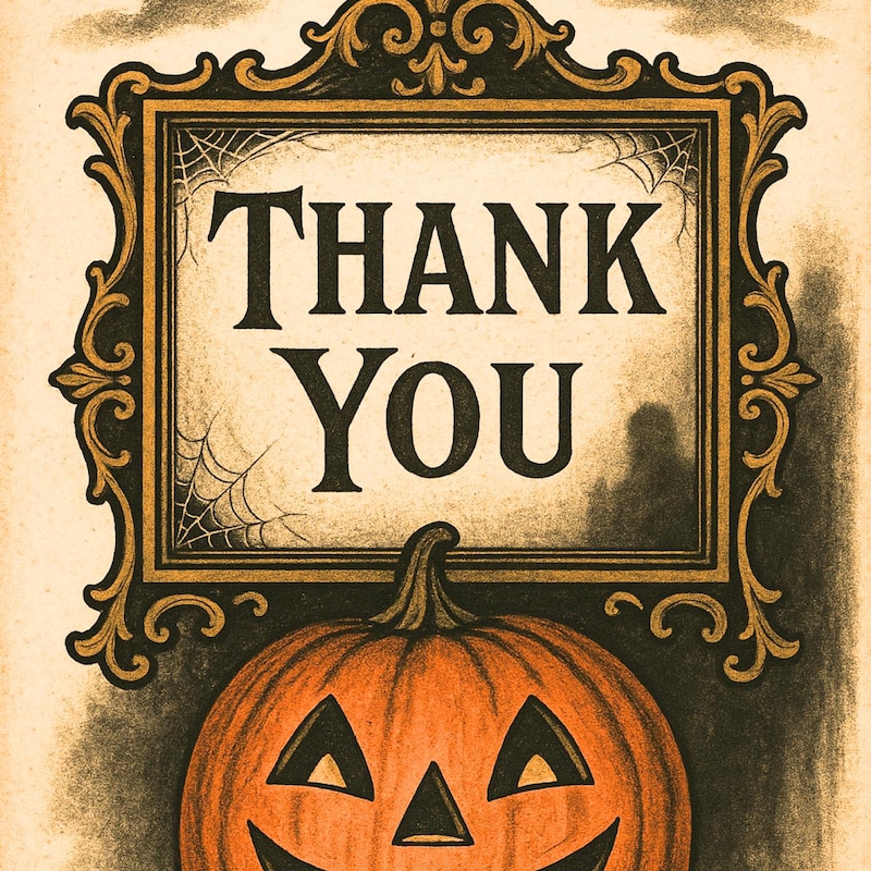 Spooky Thank You Cards - Etsy