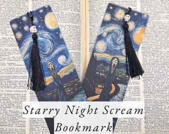 Starry Night Scream Bookmark – Van Gogh & Munch Inspired Art Bookmark - Book Lover Gift