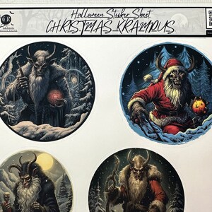 Krampus Vinyl Sticker Sheet Dark Holliday Sticker Folklore Sticker