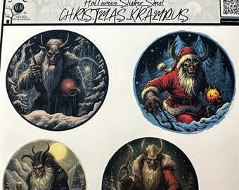 Krampus Vinyl Sticker Sheet Dark Holliday Sticker Folklore Sticker