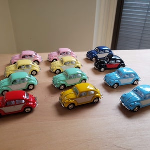 Set of 12 Retro Volkswagen VW beetle bug; scale 1:64; pull back action; stocking stuffers!