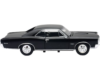 Retro car; 1966 Pontiac GTO hardtop in black; for train displays, dioramas, play and more; die cast model
