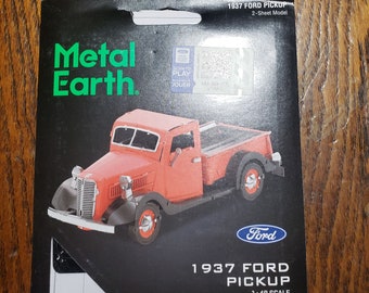 Metal Earth 1937 Ford pickup kit; 3D; old red truck