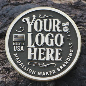 Inlay Brass Medallions - Makers Mark - Inlay Brass w/ Template - Woodworkers - Custom Maker Tag - Challenge Coin - Medallion Maker Branding