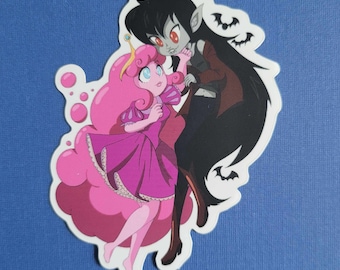 Hora de aventuras Bubbline Fanart Pegatina