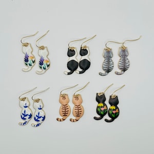 Cute Cat Earrings, Animal Kitten Earrings, Minimalist Earrings, Gift for Cat Lovers, Handmade Jewelry, Gift for Best Friend