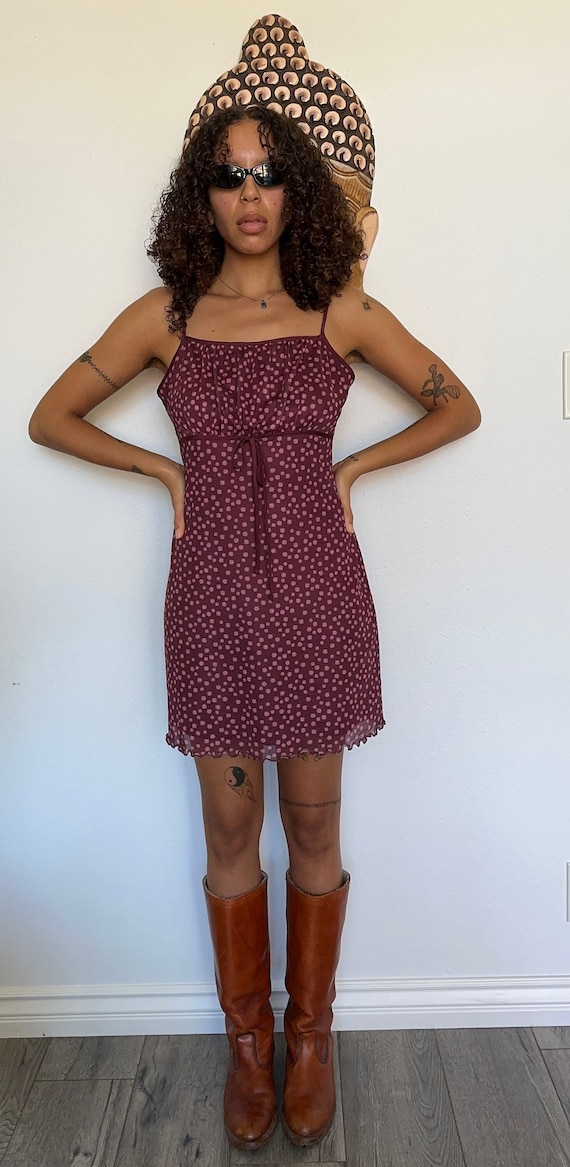 Thrifted Forever 21 Burgundy purple wine Floral Mini Dress Women s Large Etsy