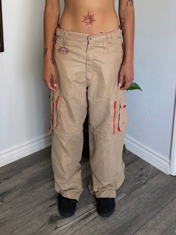 Vintage 90s/y2k multiway zip off cargo pants, beig