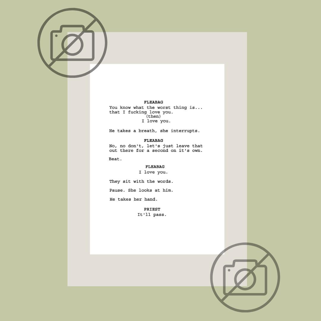 Fleabag Script Poster: Phoebe Waller-bridge Minimalist Art (digital ...