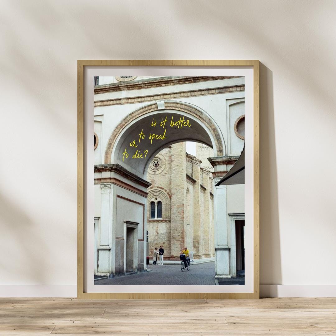 Is it better to speak or to die  (DIGITAL) Film Print Somewhere in Northern Italy Garden, Wall Art, Italian, Summer, sea, swimming, summer