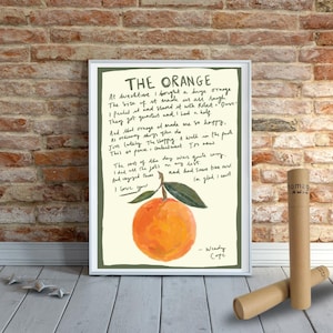 Wendy Cope 'The Orange' Poem Print: Literary Wall Art