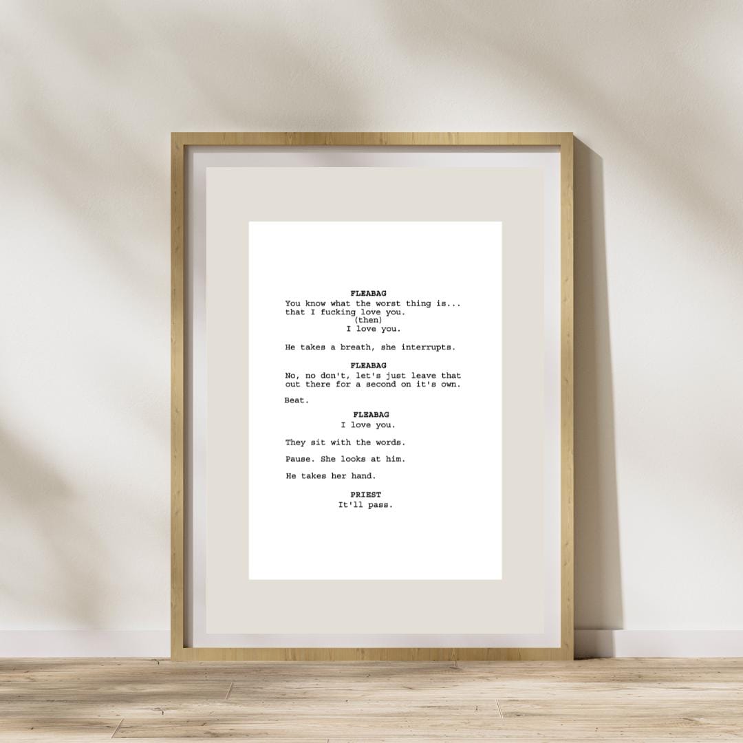 Fleabag Script Poster: Phoebe Waller-bridge Minimalist Art (digital ...