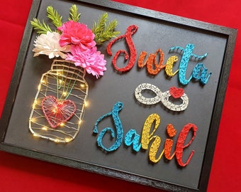 Customized Handmade String Art for Couple Names