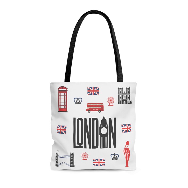Borsa Shopping In Cotone, Design Icone Londinesi Souvenir Londra