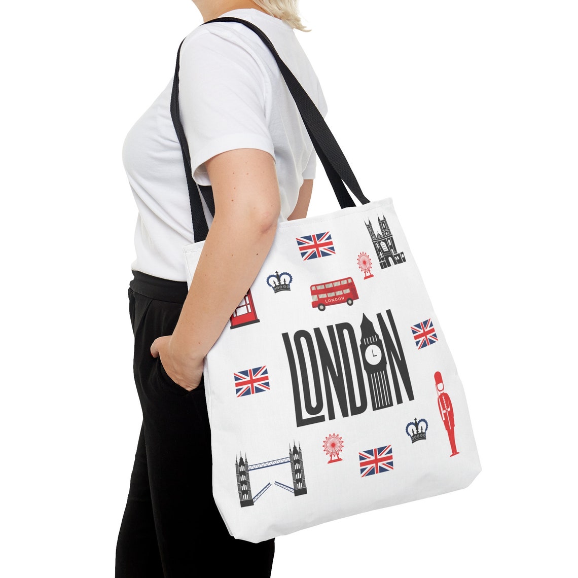 London Tote Bag London Theme London Vibes Trendy Tote Etsy