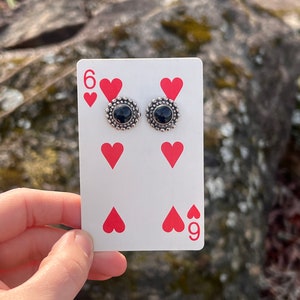 Black onyx sterling silver earrings
