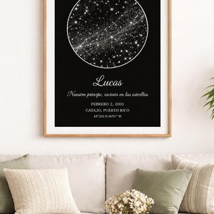 Mapa Estelar Personalizado • Cuadro Canvas Noche de Nacimiento • Regalo Bebé • Coordenadas • Decoración Nursery • Recuerdo Único