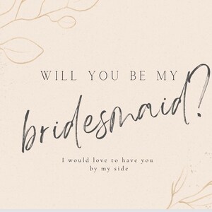 Personalized Bridesmaid Proposal - Gold Letters