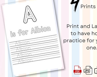Personalized name tracing page, Custom Name Tracing Sheet Handwriting Practice, Personalized Name Trace, Name Tracing, Can Write My Name