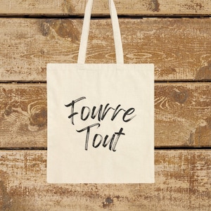 French saying Canvas Tote Bag, Fourre-tout &quot;Carry-all&quot; Bag in  French, French language Grocery Bag French Shopping Bag, Funny French Tote