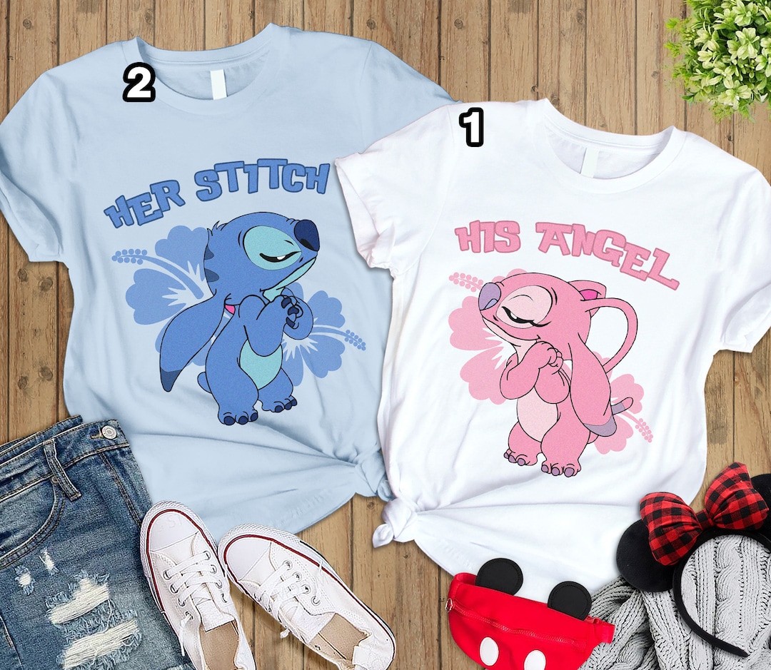 Stitch and Angel Tshirt, Stitch Couple Shirt, Trip Tee, Best Gift