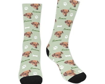 Custom Pet Photo Socks, Personalized Dog Dad Gift