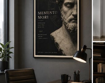 Poster Memento Mori, Arte Stoica da Parete, Stampa di Marco Aurelio