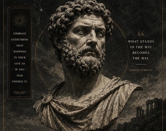 Amor Fati-poster, stoïcijnse muurkunst, Marcus Aurelius-print
